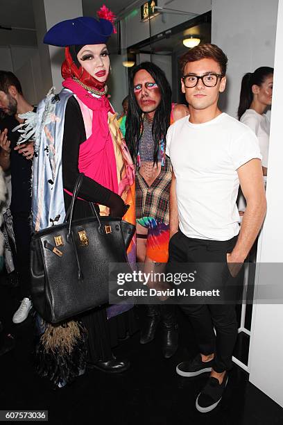 Daniel Lismore, guest and Tom Daley attend the Sunday Times Styles: Fashion Special party during London Fashion Week Spring/Summer collections 2017...