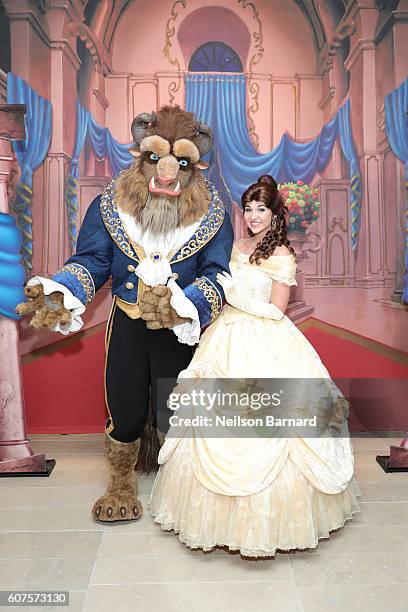 Beast and Belle attend the special screening of Disney's "Beauty and the Beast" to celebrate the 25th Anniversary Edition release on Blu-Ray and DVD...