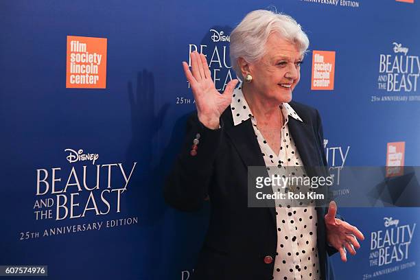 Angela Lansbury attends the "Beauty & The Beast" 25th Anniversary Screening at Alice Tully Hall, Lincoln Center on September 18, 2016 in New York...