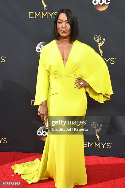 Actress Angela Bassett attends the 68th Annual Primetime Emmy Awards at Microsoft Theater on September 18, 2016 in Los Angeles, California.