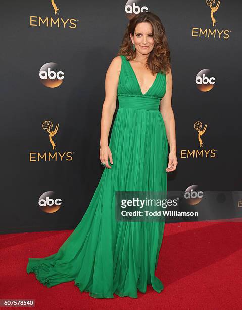 Actress Tina Fey attends the 68th Annual Primetime Emmy Awards at Microsoft Theater on September 18, 2016 in Los Angeles, California.
