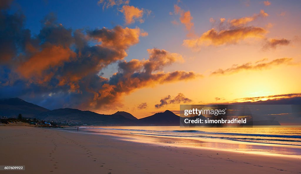 The Sun Rises On Porto Santo Beach