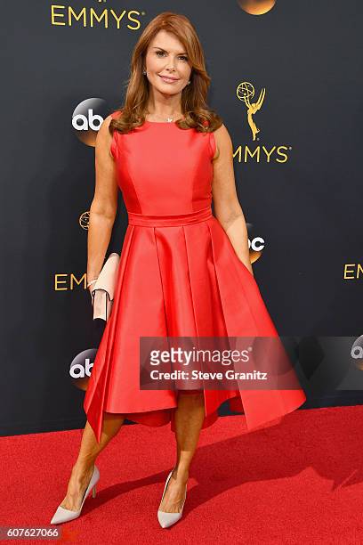 Actress Roma Downey attends the 68th Annual Primetime Emmy Awards at Microsoft Theater on September 18, 2016 in Los Angeles, California.