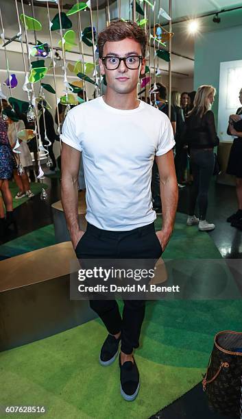 Tom Daley attends the Sunday Times Styles: Fashion Special party during London Fashion Week Spring/Summer collections 2017 at L'Eden by Perrier-Jouet...