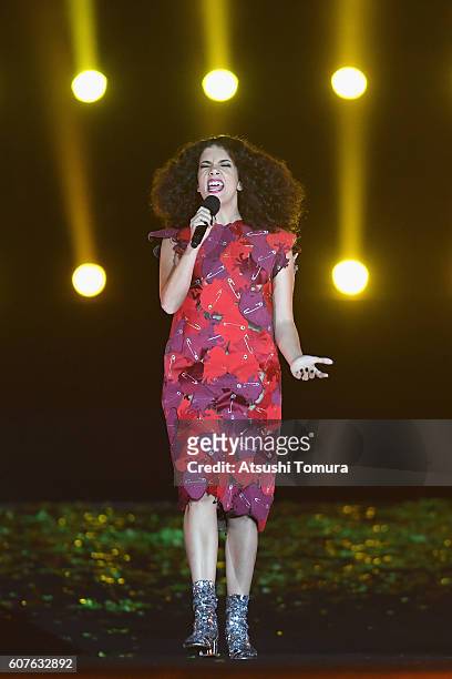 Singer Ceu performs during the closing ceremony of the Rio 2016 Paralympic Games at Maracana Stadium on September 18, 2016 in Rio de Janeiro, Brazil.