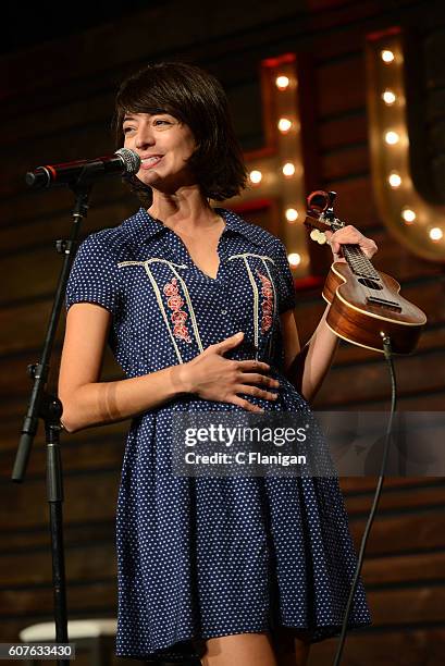 Comedian Riki Landhome of Garfunkel and Oates performs on the Humor Me stage during KAABOO Del Mar at the Del Mar Fairgrounds on September 18, 2016...