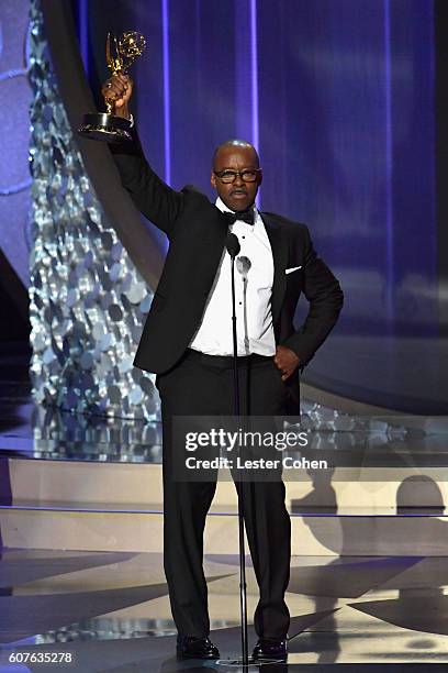 Actor Courtney B. Vance accepts the Outstanding Lead Actor in a Limited Series or Movie award for 'The People vs. OJ Simpson: American Crime Story'...