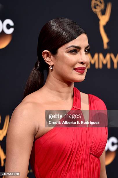 Actress Priyanka Chopra attends the 68th Annual Primetime Emmy Awards at Microsoft Theater on September 18, 2016 in Los Angeles, California.