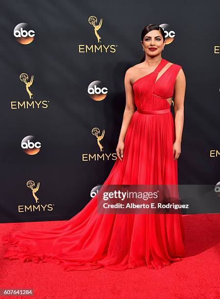 Actress Priyanka Chopra attends the 68th Annual Primetime Emmy Awards at Microsoft Theater on September 18, 2016 in Los Angeles, California.