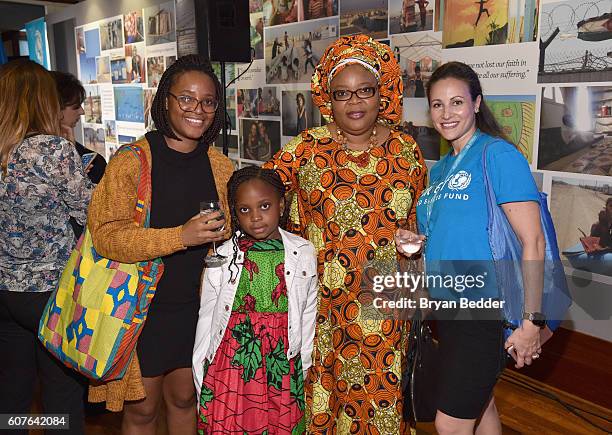 Nobel Peace Laureate Leymah Gbowee and guests attend UNICEF House at an event calling on world leaders to put children first on September 18, 2016 in...