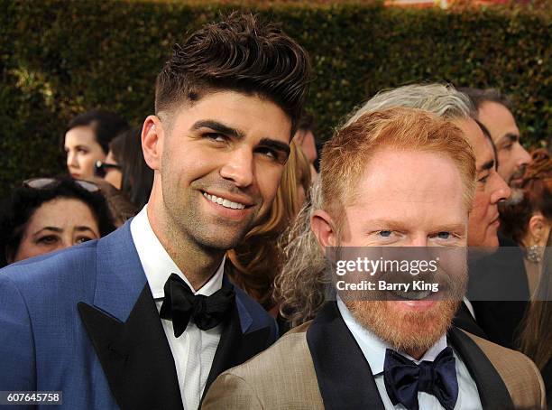 Lawyer Justin Mikita and actor Jesse Tyler Ferguson attend the 68th Annual Primetime Emmy Awards at Microsoft Theater on September 18, 2016 in Los...