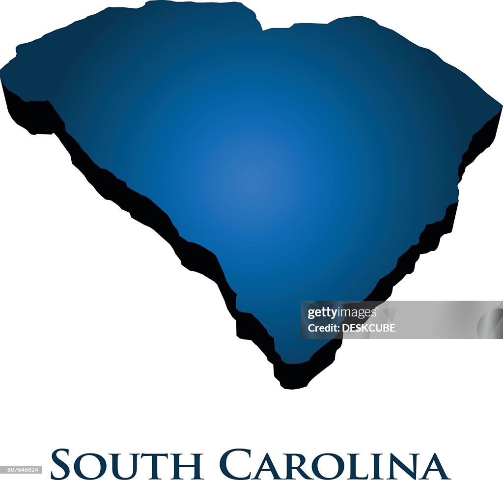 Vector Sc State South Carolina Map State 3d Vector Illustration High-Res Vector Graphic ...