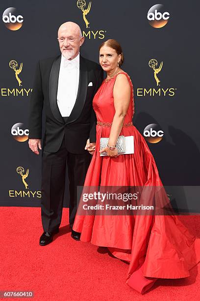 Actor Jonathan Banks and Gennera Banks attend the 68th Annual Primetime Emmy Awards at Microsoft Theater on September 18, 2016 in Los Angeles,...