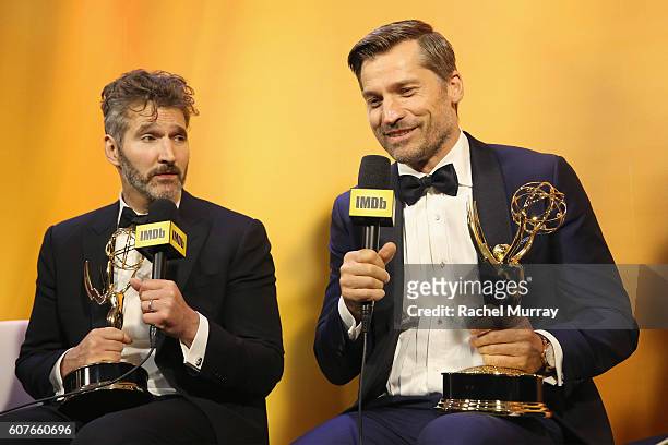 Winners David Benioff and Nikolaj Coster-Waldau attend IMDb Live After The Emmys, presented by TCL on September 18, 2016 in Los Angeles, California.