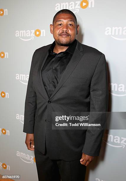 Actor Omar Miller attends Amazon's Emmy Celebration at Sunset Tower Hotel West Hollywood on September 18, 2016 in West Hollywood, California.