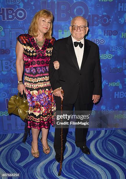 Actor Ed Asner and producer Cindy Gilmore attend HBO's Official 2016 Emmy After Party at The Plaza at the Pacific Design Center on September 18, 2016...