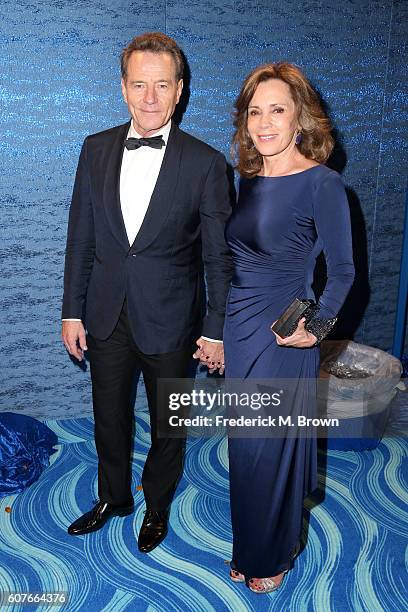 Actors Bryan Cranston and Robin Dearden attend HBO's Official 2016 Emmy After Party at The Plaza at the Pacific Design Center on September 18, 2016...
