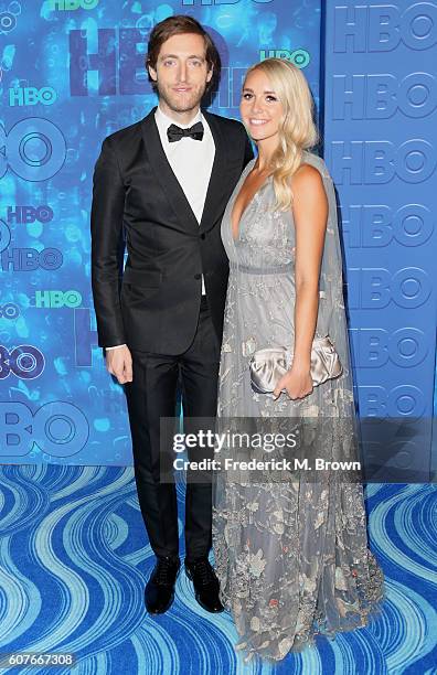 Actor Thomas Middleditch and Mollie Gates attend HBO's Official 2016 Emmy After Party at The Plaza at the Pacific Design Center on September 18, 2016...