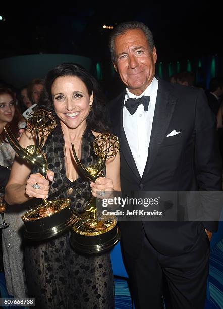 Actress Julia Louis-Dreyfus and Chairman & CEO, HBO, Richard Plepler attend HBO's Official 2016 Emmy After Party at The Plaza at the Pacific Design...