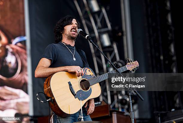 Seth Avett of The Avett Brothers performs on the Sunset Cliffs Stage during the 2016 KAABOO Del Mar at the Del Mar Fairgrounds on September 18, 2016...