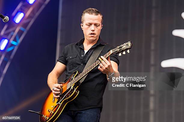 Jason Isbell performs on the Sunset Cliffs Stage during the 2016 KAABOO Del Mar at the Del Mar Fairgrounds on September 18, 2016 in Del Mar,...