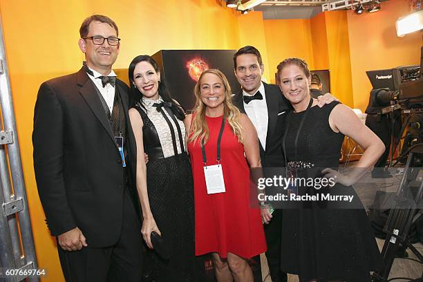 IMDb's Scott Roesch, Host Jill Kargman, IMDb's Emily Glassman, host Dave Kargan and IMDb's Shara Angell attends IMDb Live After The Emmys, presented...