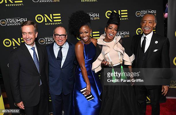 Tim Murphy, Brad Siegel, Teyonah Parris, Tichina Arnold, and Al Sharpton attend 2016 Triumph Awards presented by National Action Network and TV One...