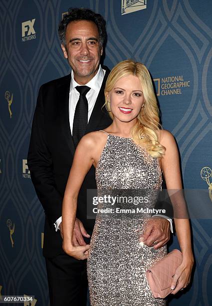 Actor Brad Garrett and Isaball Quella attend the FOX Broadcasting Company, FX, National Geographic And Twentieth Century Fox Television's 68th...