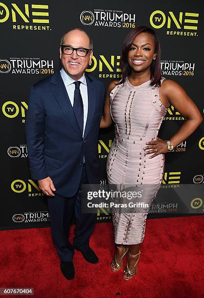 One President Brad Siegel and Kandi Burruss attend 2016 Triumph Awards presented by National Action Network and TV One at The Tabernacle on September...