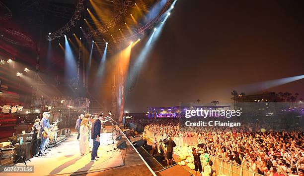 General view during the Jack Johnson set on the Sunset Cliffs Stage during the 2016 KAABOO Del Mar at the Del Mar Racetrack on September 18, 2016 in...