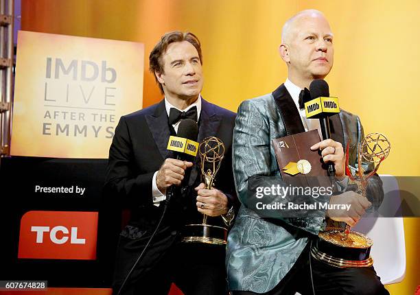 Winners John Travolta and Ryan Murphy attend IMDb Live After The Emmys, presented by TCL on September 18, 2016 in Los Angeles, California.