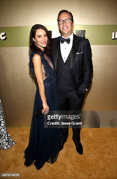 Actress Abigail Spencer and AMC President and General Manager Charlie Collier attend AMC Networks Emmy Party at BOA Steakhouse on September 18, 2016...