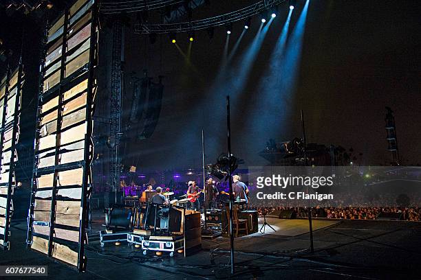Jack Johnson performs on the Sunset Cliffs Stage during the 2016 KAABOO Del Mar at the Del Mar Fairgrounds on September 18, 2016 in Del Mar,...
