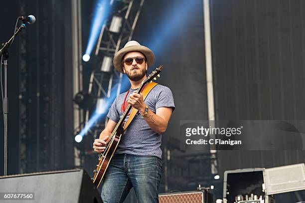 Taylor Burns of The Wild Feathers performs on the Sunset Cliffs Stage during the 2016 KAABOO Del Mar at the Del Mar Fairgrounds on September 18, 2016...
