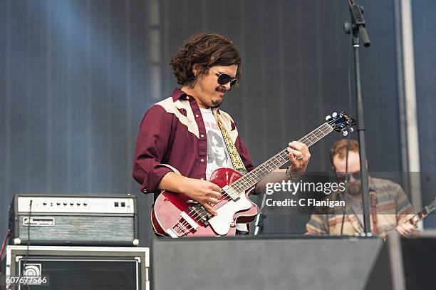 Joel King of The Wild Feathers performs on the Sunset Cliffs Stage during the 2016 KAABOO Del Mar at the Del Mar Fairgrounds on September 18, 2016 in...