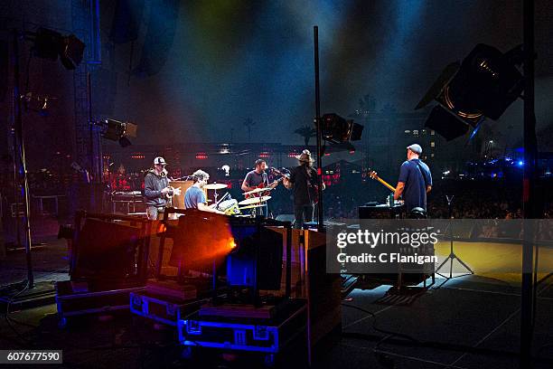 Jack Johnson performs on the Sunset Cliffs Stage during the 2016 KAABOO Del Mar at the Del Mar Fairgrounds on September 18, 2016 in Del Mar,...