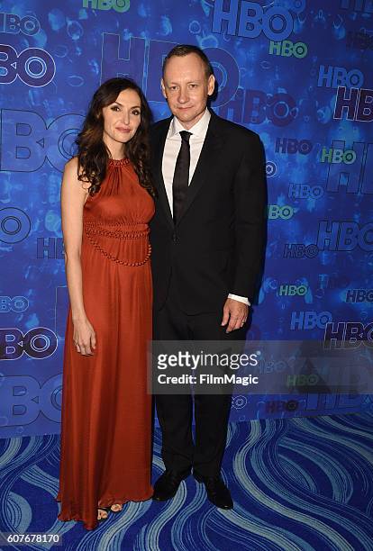 Actress Michele Maika and writer Alec Berg attend HBO's Official 2016 Emmy After Party at The Plaza at the Pacific Design Center on September 18,...