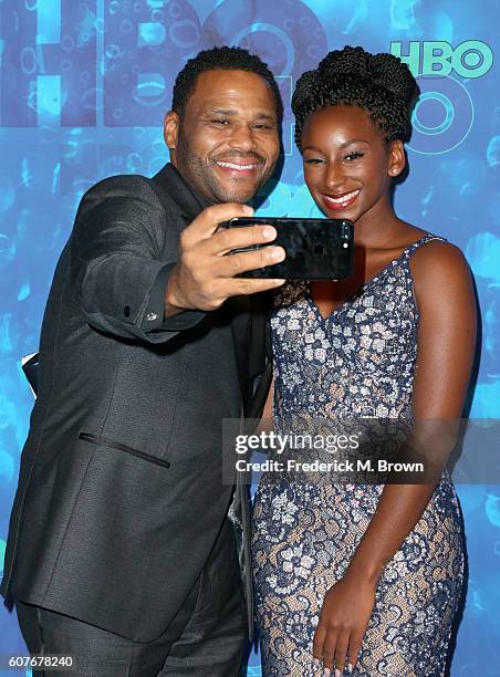 Actor Anthony Anderson and Kyra Anderson attend HBO's Official 2016 Emmy After Party at The Plaza at the Pacific Design Center on September 18, 2016...