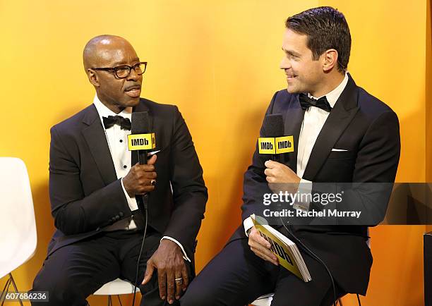 Winner Courtney B. Vance and Host Dave Karger attend IMDb Live After The Emmys, presented by TCL on September 18, 2016 in Los Angeles, California.