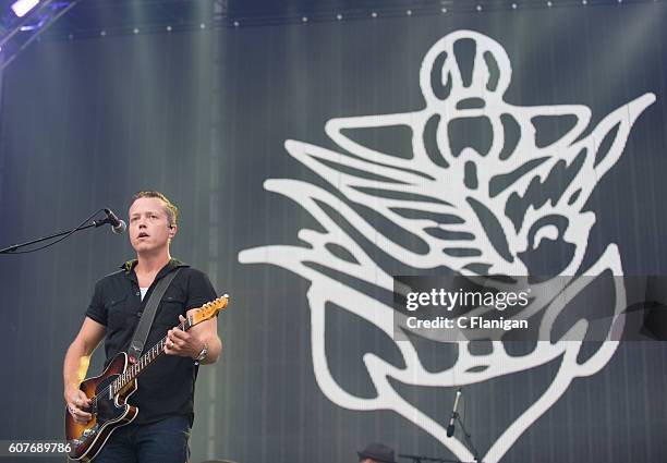 Musician Jason Isbell performs on the Sunset Cliffs Stage during the 2016 KAABOO Del Mar at the Del Mar Fairgrounds on September 18, 2016 in Del Mar,...