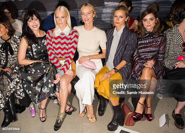 Daisy Lowe, Poppy Delevingne, Eva Herzigova, Laura Bailey and Jenna Coleman attend the Erdem show during London Week Spring/Summer collections...