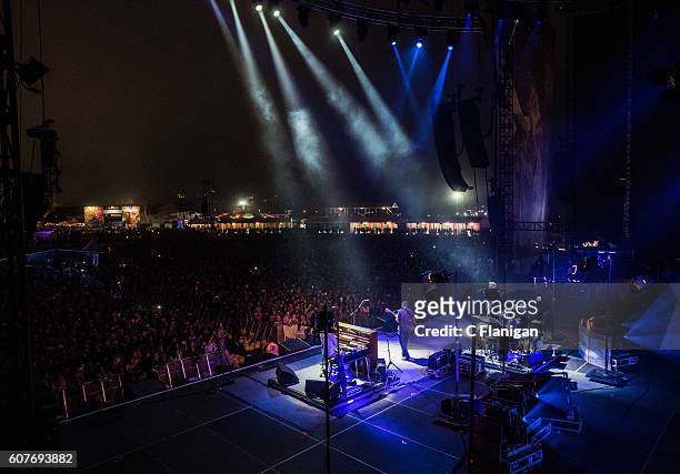 Musician Jack Johnson performs on the Sunset Cliffs Stage during the 2016 KAABOO Del Mar at the Del Mar Fairgrounds on September 18, 2016 in Del Mar,...