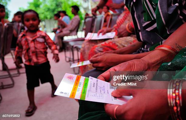 The picture featuring Camp for Aadhar Card on April 12, 2013 in New Delhi, India.