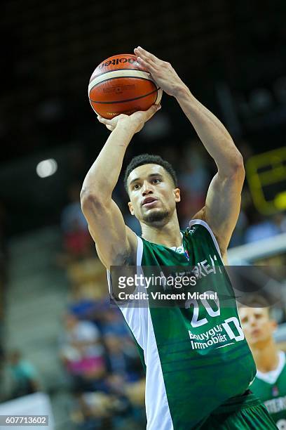 Jean Morency of Nanterre during the match for the 3rd and 4th place between Nanterre and Khimki Moscow at Tournament ProStars at Salle Arena Loire on...