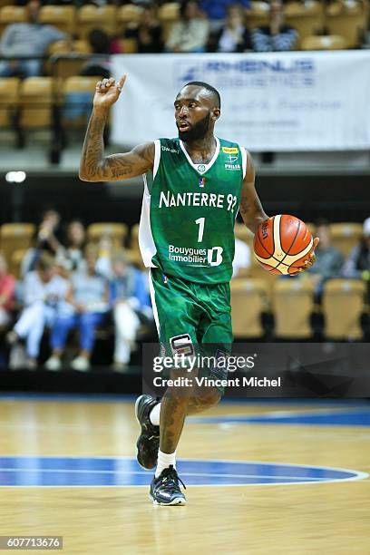 Chris Warren of Nanterre during the match for the 3rd and 4th place between Nanterre and Khimki Moscow at Tournament ProStars at Salle Arena Loire on...