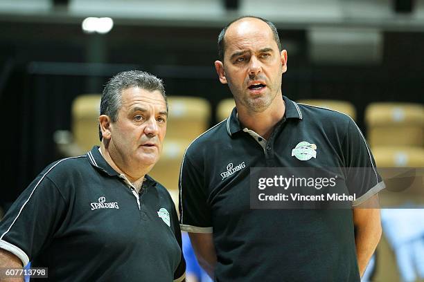 Pascal Donadieu, headcoach of Nanterre and Franck Le Goff during the match for the 3rd and 4th place between Nanterre and Khimki Moscow at Tournament...