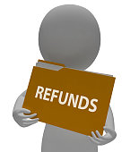 Refunds Folder Means Money Back And Administration 3d Rendering