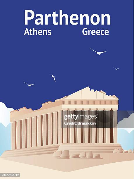ilustrações de stock, clip art, desenhos animados e ícones de partenão - templo de apolo naxos
