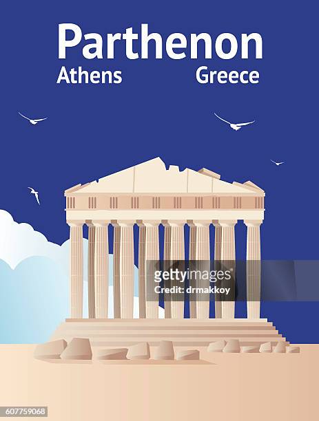 bildbanksillustrationer, clip art samt tecknat material och ikoner med parthenon - greek islands