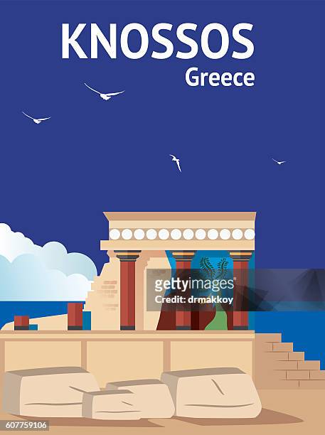 bildbanksillustrationer, clip art samt tecknat material och ikoner med knossos (cretan) - greek islands